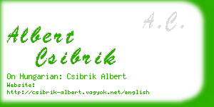 albert csibrik business card